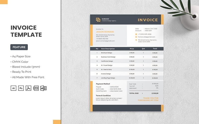 Karaso - Invoice Template