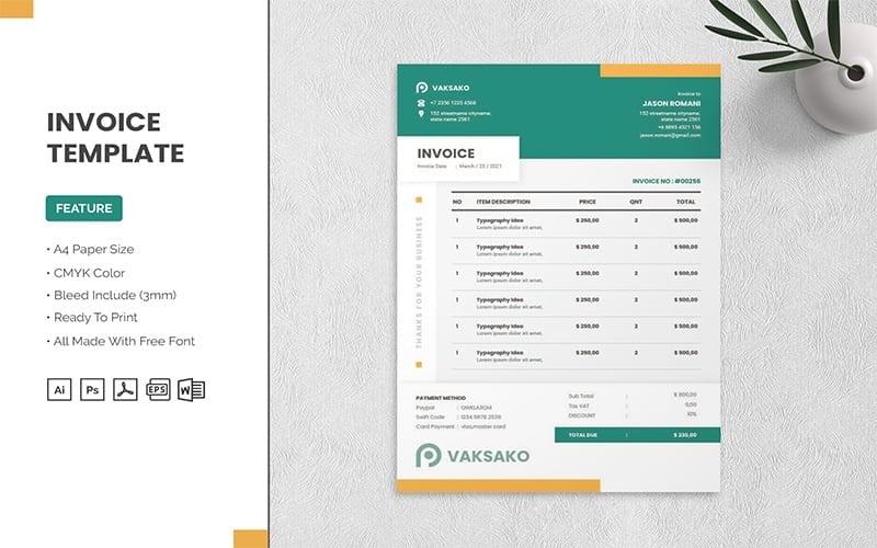 Vaksako - Invoice Template