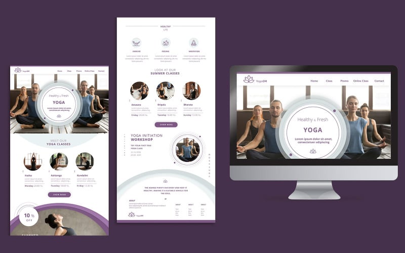 Yoga målsidesdesign PSD-mall