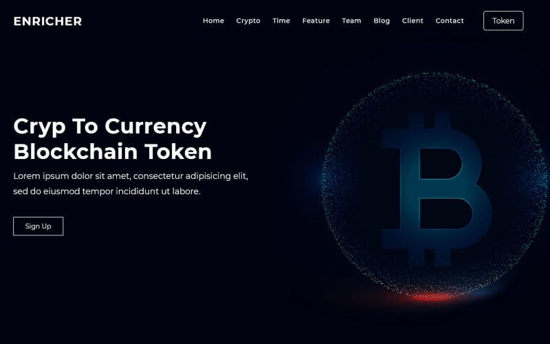 Enricher - ICO Bitcoin & Cryptocurrency Açılış Sayfası Teması