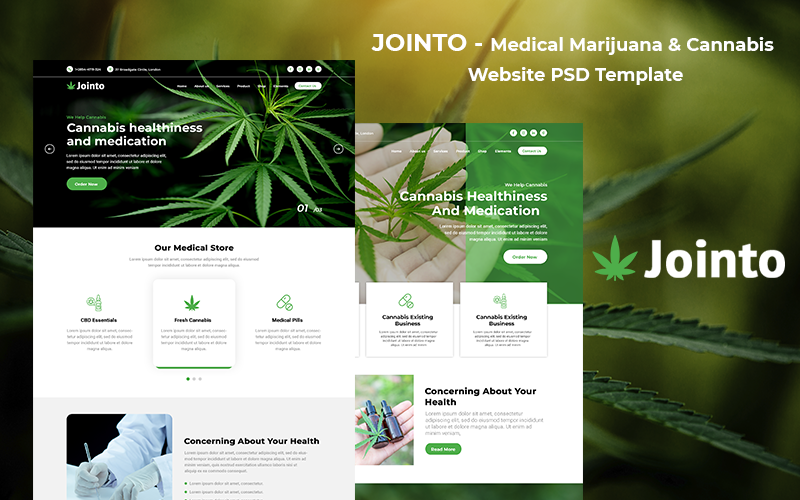 加入-医用大麻大麻网站PSD模板