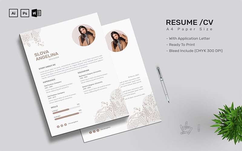 Slova Angelina - Modèle de CV CV