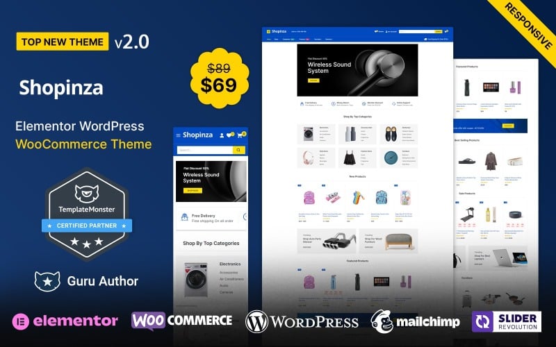 Shopinza - Electronic and Fashion WooCommerce Theme