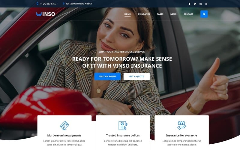 Vinso -保险PSD模板