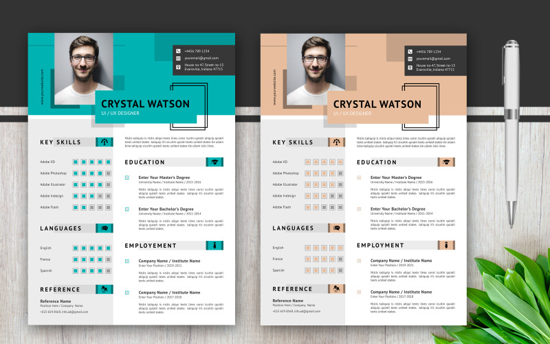 Crystal Watson - minimalistyczny - szablon CV do druku