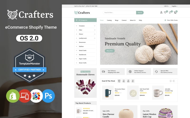 Crafter - Tema Shopify per arte e arredamento