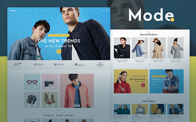 Modalità: tema OpenCart per negozio di moda online