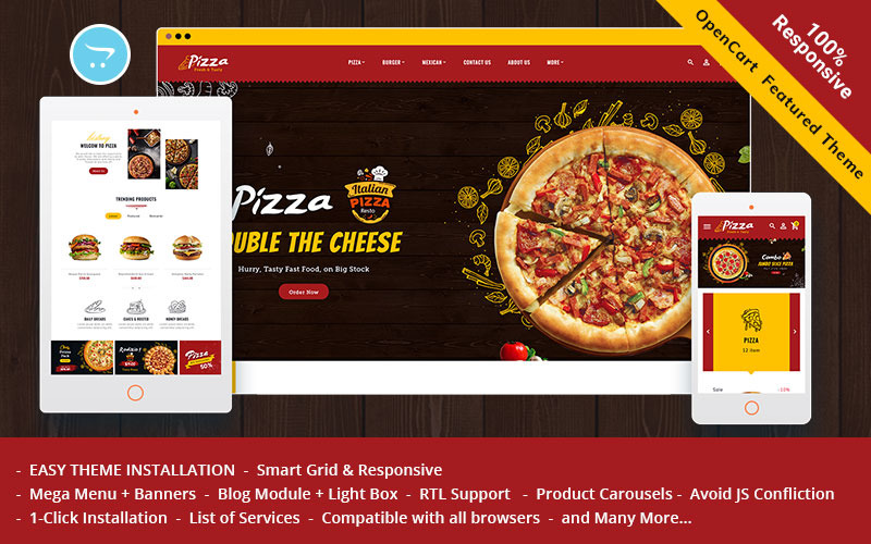 披萨-在线披萨的OpenCart主题 & Fast Food Store