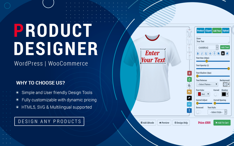 WordPress Plugin WooCommerce Product Designer Tool