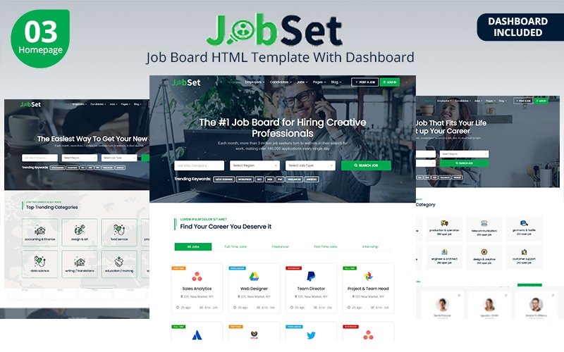 Jobset -工作板HTML网站模板