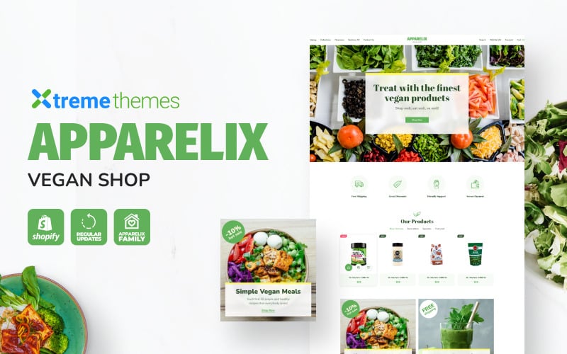 Тема Apparélix Vegan Shop Shopify