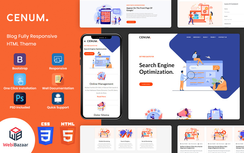 Cenum - Многоцелевой HTML-шаблон веб-сайта