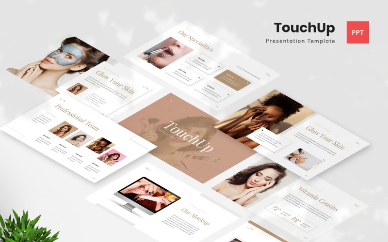 TouchUp - Schoonheidsverzorging PowerPoint-sjabloon