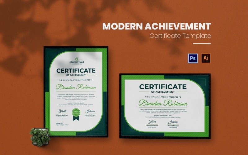 Modern Achievement Certificate mall