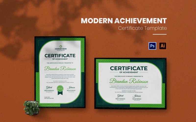Modern Achievement Certificate template