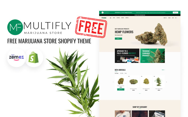 Multifly Free Medical Marijuana Store Shopify-Theme