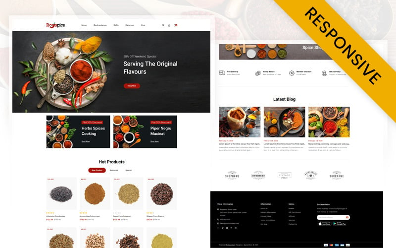 Royal Spice Store Opencart 响应 Template