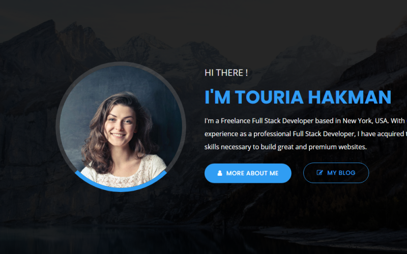 Touria - шаблон целевой страницы личного портфолио