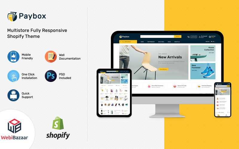 Paybox - Tema eletrônico multifuncional do Shopify