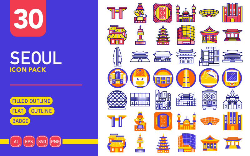 Seoul City - Vektor Icon Pack