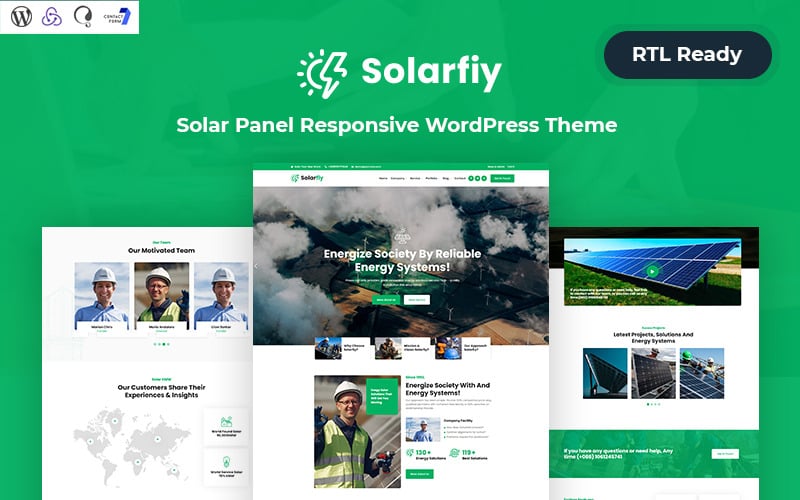 Solarfiy — адаптивная тема WordPress для солнечных панелей