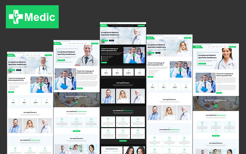 Läkare - Sjukhus, diagnostik, klinik, hälso- och sjukvårdslab HTML och Bootstrap-webbplatsmall