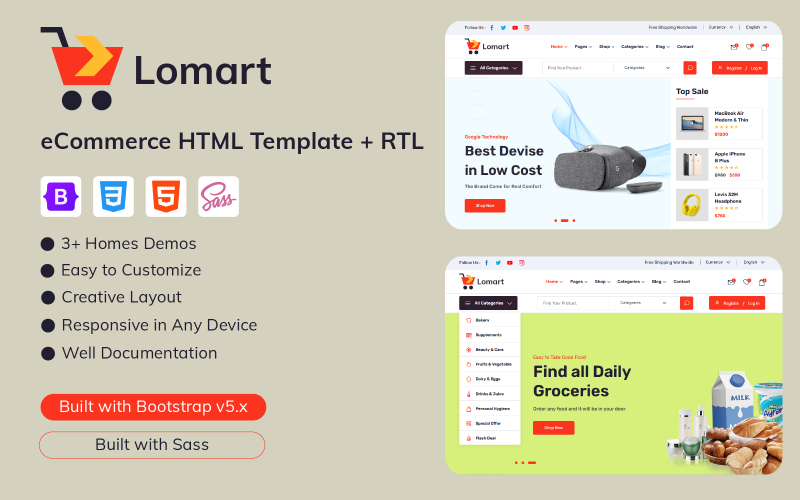 Lomart -电子商务HTML模型