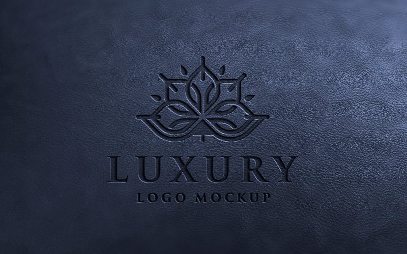 Maqueta de logotipo de lujo en cuero negro