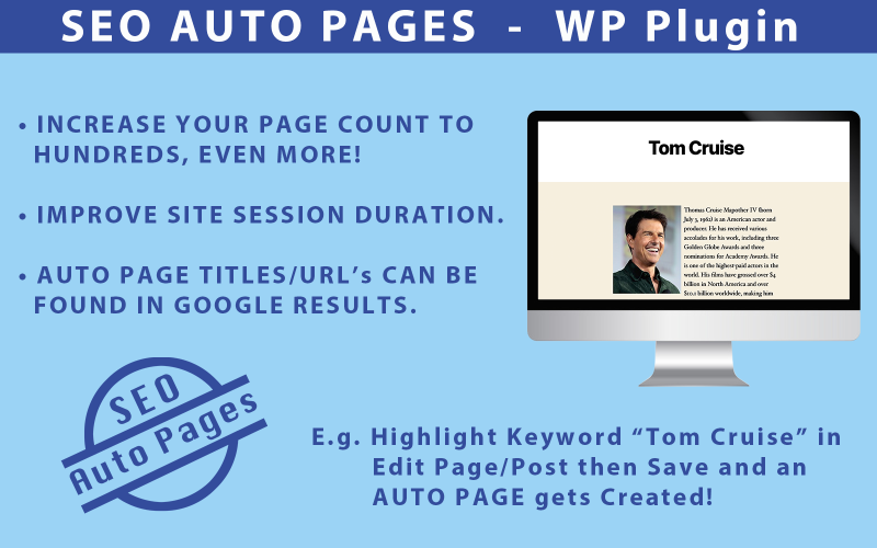 SEO Auto Pages - Wordpress-Plugin