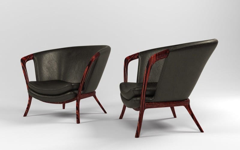Casa皮革扶手椅3D模型