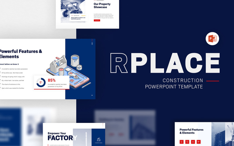 RPLACE Konstruktion Moderne Powerpoint-Vorlage