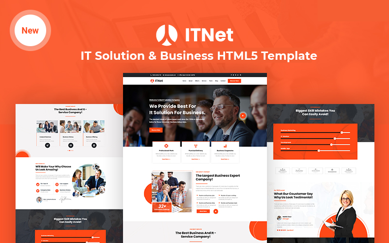 ITnet - IT解决方案和业务响应网站模板