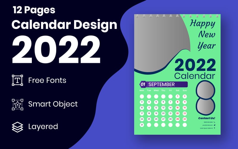 Skriv ut designmallkalendern 2022