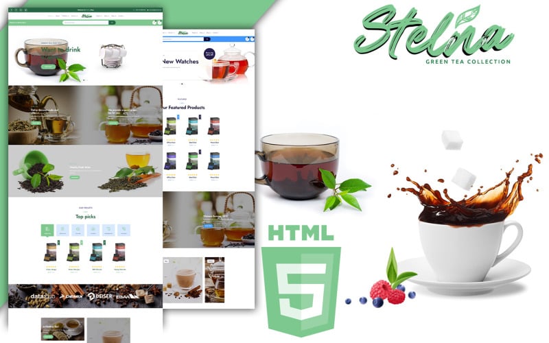 茶沙龙和草药商店HTML5模板