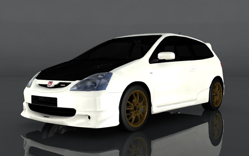 2004-es Honda Civic Mugen 3d modell