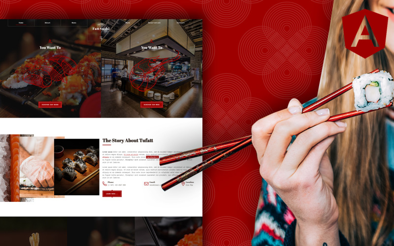 Fattsushi - Modelo Angular JS de restaurante japonês de sushi