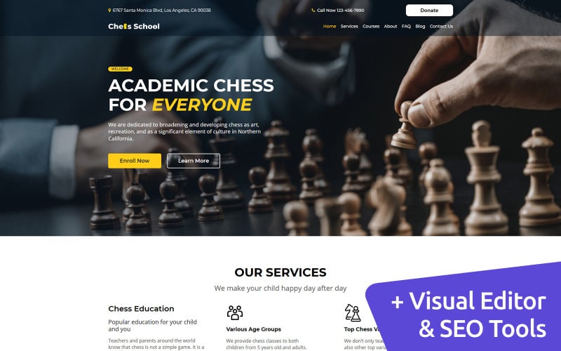 象棋MotoCMS网站模板
