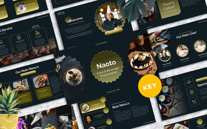 Naoto - Food & Beverages Keynote Templates