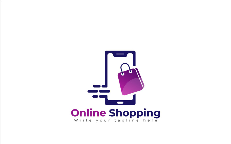 Online shopping logotyp designmall