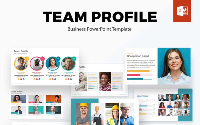 Teamprofil PowerPoint-Präsentationsvorlage