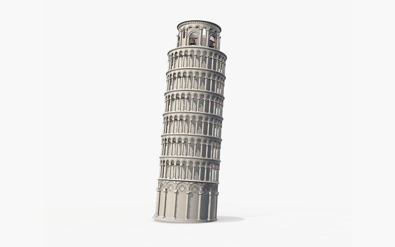 3D model Pisa Tower PBR MidPoly