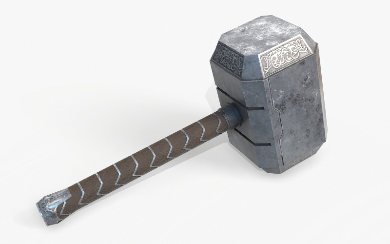 3D model Thor Hammer Low Poly PBR