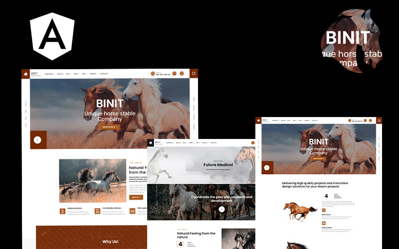 Binit Horses and Stables Angular 网站 Template