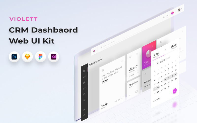 Violett - Aesthetic CRM Dashboard Web UI Kit
