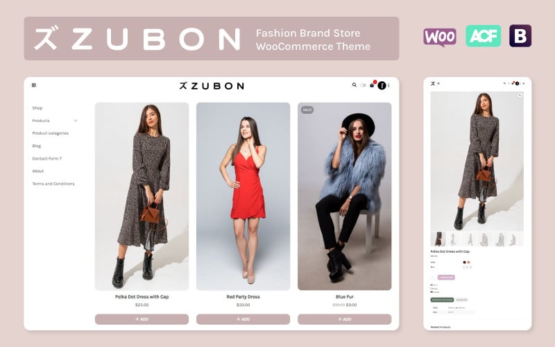 ZUBON -时尚品牌店WooCommerce主题