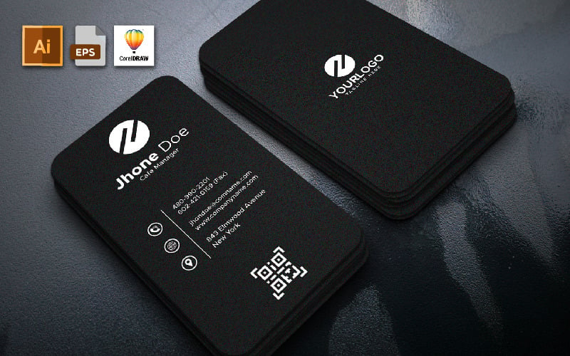 Portrait Business Card Template Vol 04 - Corporate Identity Template