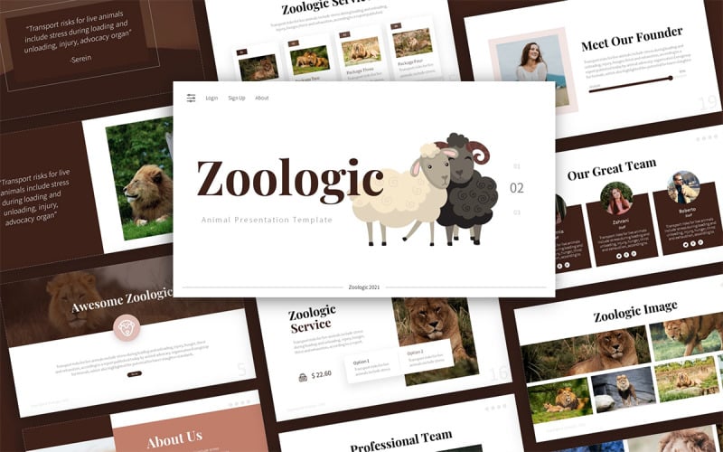 Zoologic Animal Presentation PowerPoint Template