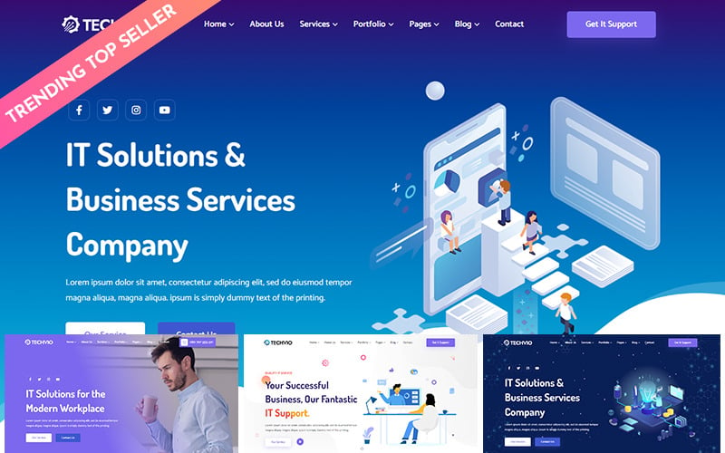 Techvio - IT解决方案 & Business Services Multipurpose HTML5 Website Template
