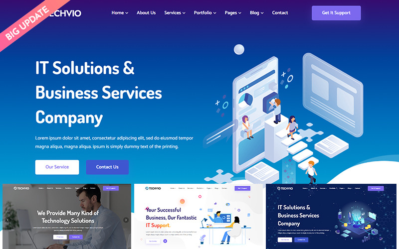 Techvio - IT解决方案和业务服务网站模型