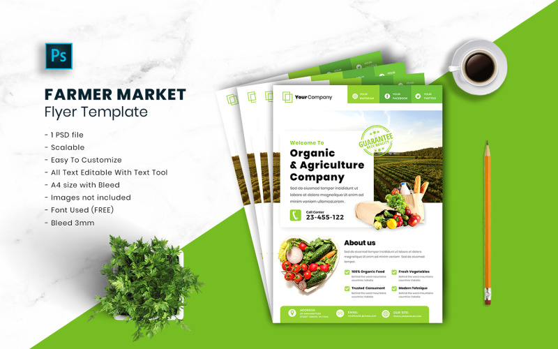 Farmer Market Flyer Template vol.07